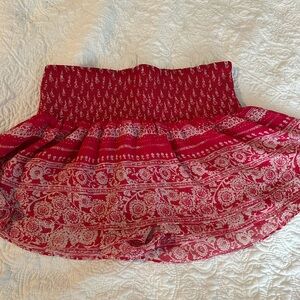 Express Red Patterned Women's Skort